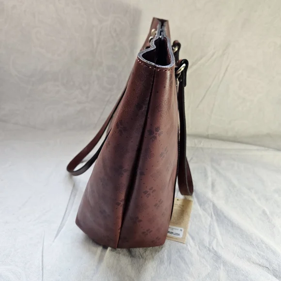 NWT Patricia Nash Benvenuto Leather Brown Tote Bag - Picture 3 of 12